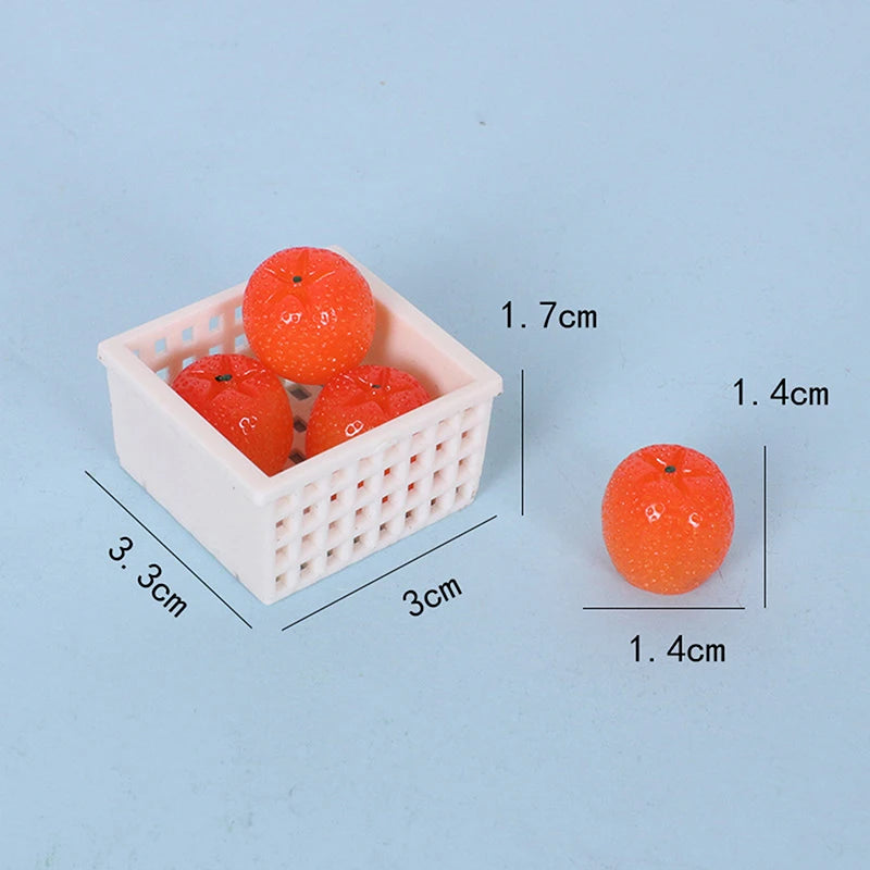 Dollhouse Simulation Fake Fruit Model Orange Kit Doll House Miniature Kitchen Food Festival Party Decoration Pretend Play Toys