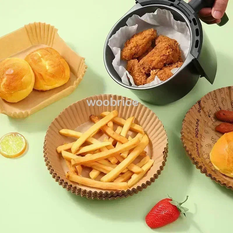Air Fryer Paper Accessories Disposable Air Fryer Cooking Baking Liner Paper Square Airfryer Non-Stick Oilproof Micro-wave BBQPad