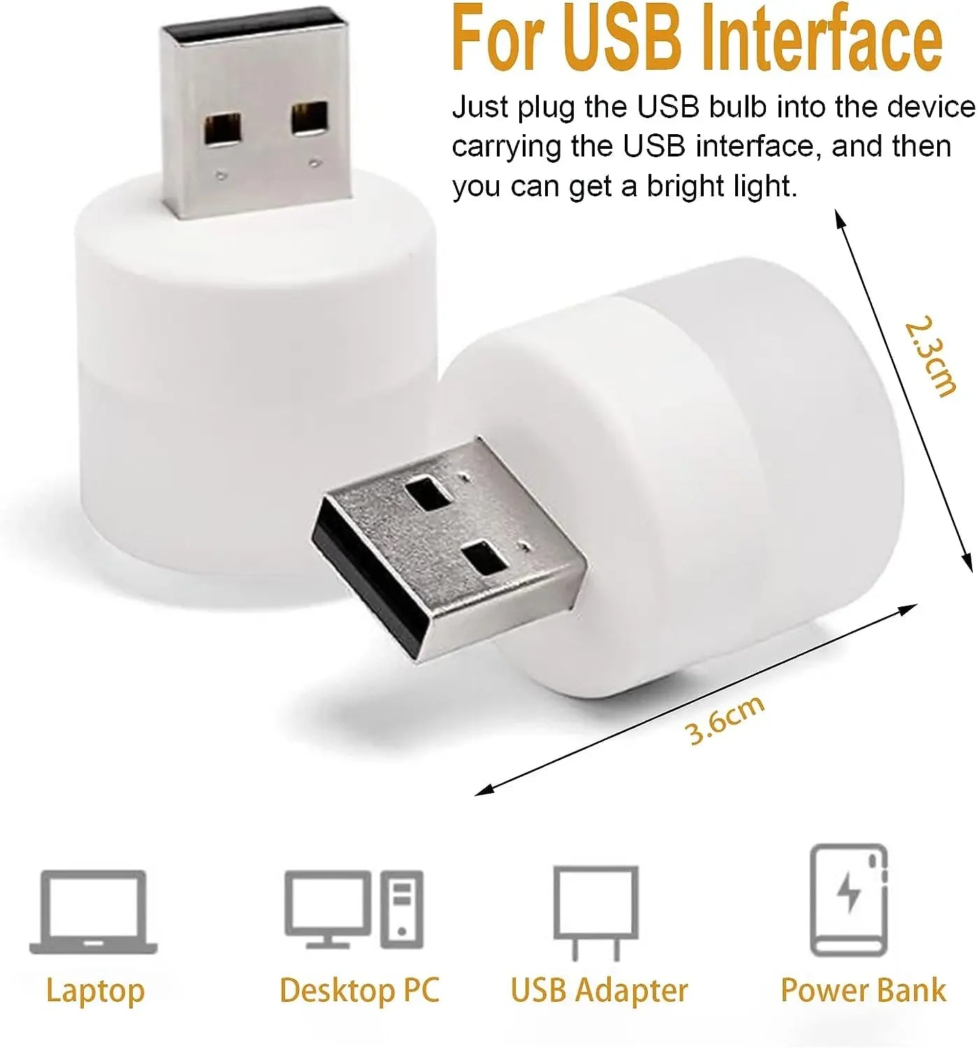 Small USB Night Light Computer Mobile Power Charging Mini Book Lamps LED Light Warm White Eye Protection Reading Light 1/10Pcs