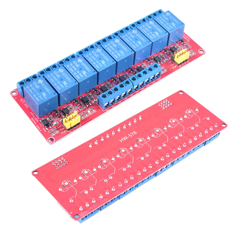 1/2/4/8 Channel Relay Module 5V/12V/24V with Optocoupler Isolation High/Low Level Dual Trigger for Arduino/PLC/MCU Control Board