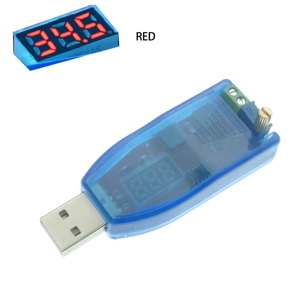 USB DC-DC Buck Boost Converter, 5V Input to 1-24V Adjustable Voltage Regulator Module with Potentiometer LED Power Supply Module