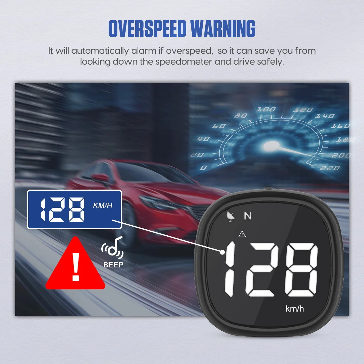 MRCARTOOL M30 Car Mini  GPS Head-Up Display Digital Hud Speedometer Overspeed Alarm Automotive Accessories Compass