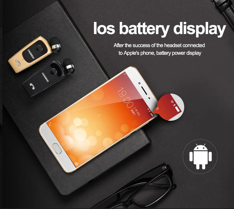 Fineblue F920 Wireless Earphone Bluetooth Headset Ears in Lotus with Wire Clip Earphones Handsfree Earbuds Retractable Headphone