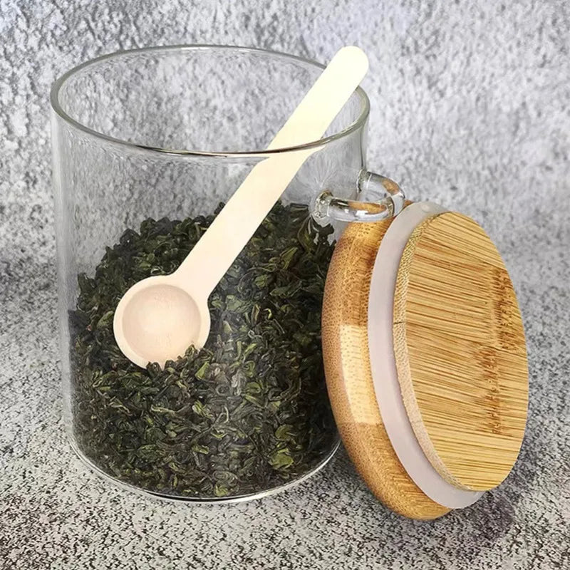 5Pcs Mini Wooden Spoons Kitchen Cooking Seasoning Honey Bean Salt Spice Jars Measuring Scoops Coffee Tea Spoon Tableware