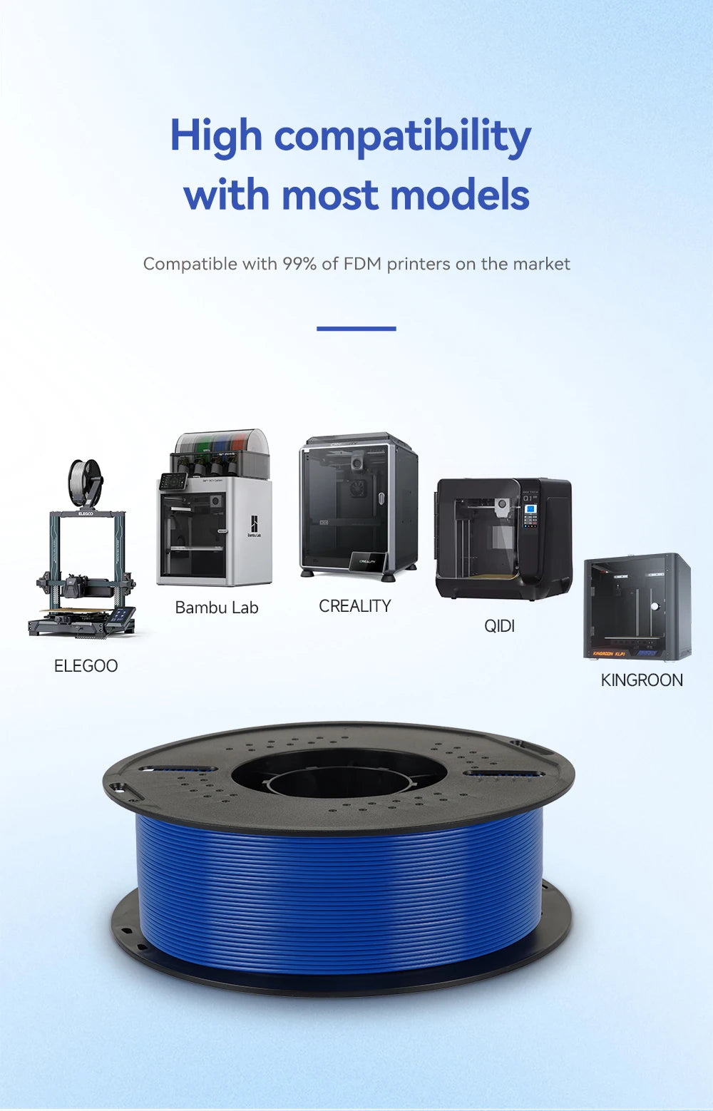 10KG 1.75mm PETG Filament Tangle-Free, High Quality 3D Printing Eco-friendly Plastic Consumables 22LBS, Vacuum Packaging 3D Printing