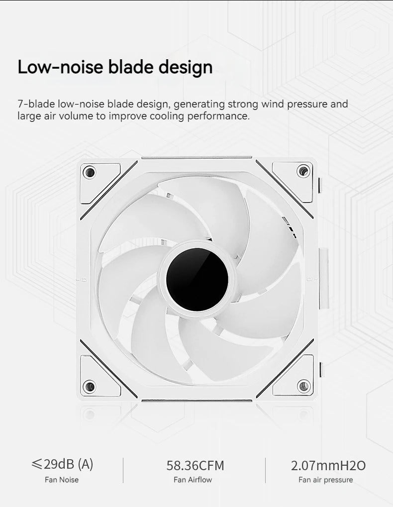 TEUCER JM-1 Computer Case Fan ARGB Mirror Cycle Light Effect 120mm 4Pin PWM PC Cooling Fan Low Noise Water Cooling Ventilador