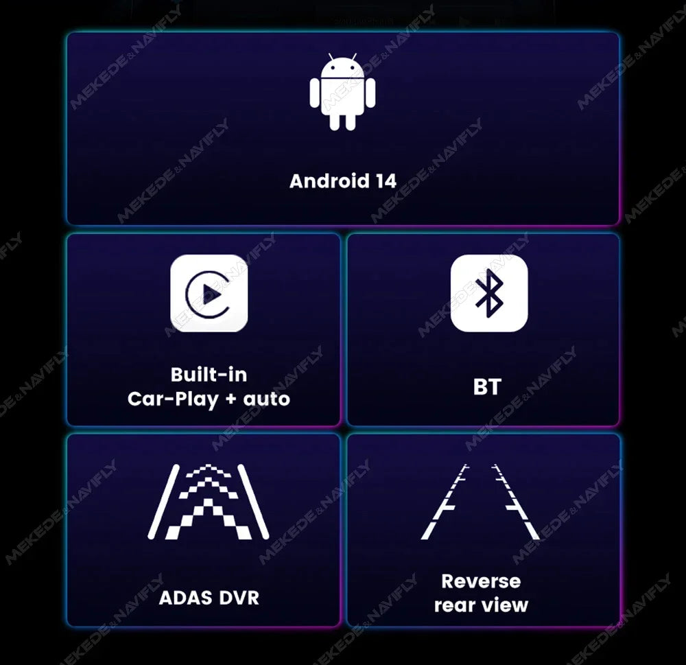 MEKEDE &NAVIFLY Android 14 Wireless Carplay Auto Car Radio for Hyundai Ix45 Santa Fe 2006 - 2012 Multimedia Player GPS FM Stereo