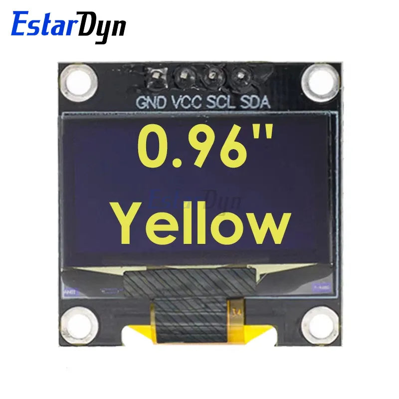 Estardyn DIYUSER 0.96 Inch OLED SSD1306 White/Blue/Yellow 128X64 IIC I2C Serial Display  12864 LCD Screen Board For