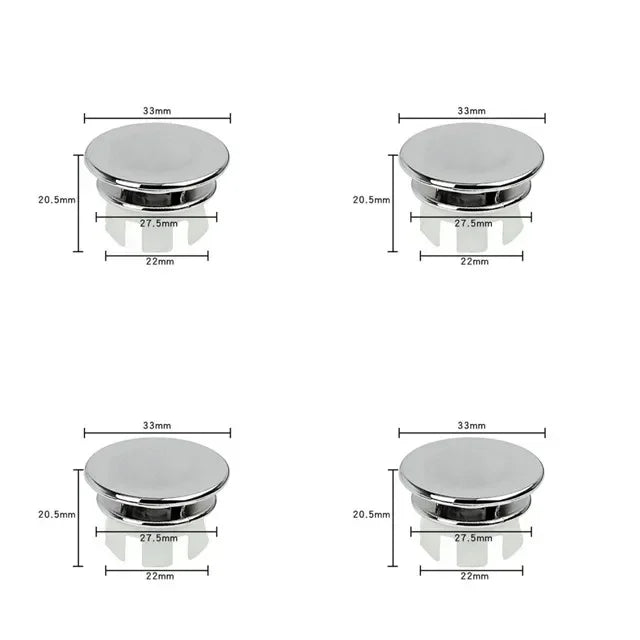1/4PCS Kitchen Bathroom Basin Trim Bath Sink Hole Round Overflow Drain Cap Cover Overflow Ring Hollow Wash Basin Overflow Ring