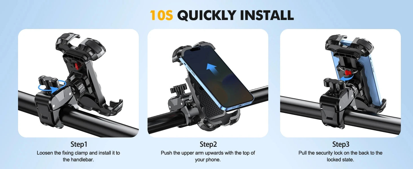Motorcycle, Mountain Bike, Road Bike, Stable and Adjustable 360° Rotatable Universal Mobile Phone Stand Soporte Para Celular