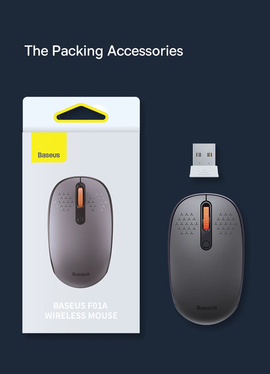 Baseus Mouse Bluetooth Wireless Computer 1600DPI Silent Mouse with 2.4GHz USB Nano Receiver for PC MacBook Tablet Laptop Mouse
