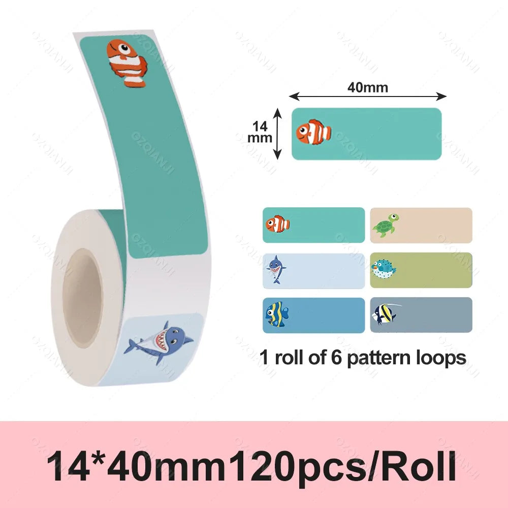 Portable Mini Labeling Printer Marklife P12 Thermal Adhesive Sticker Pocket Label Maker or 1Roll Spacer/Continues Label Paper