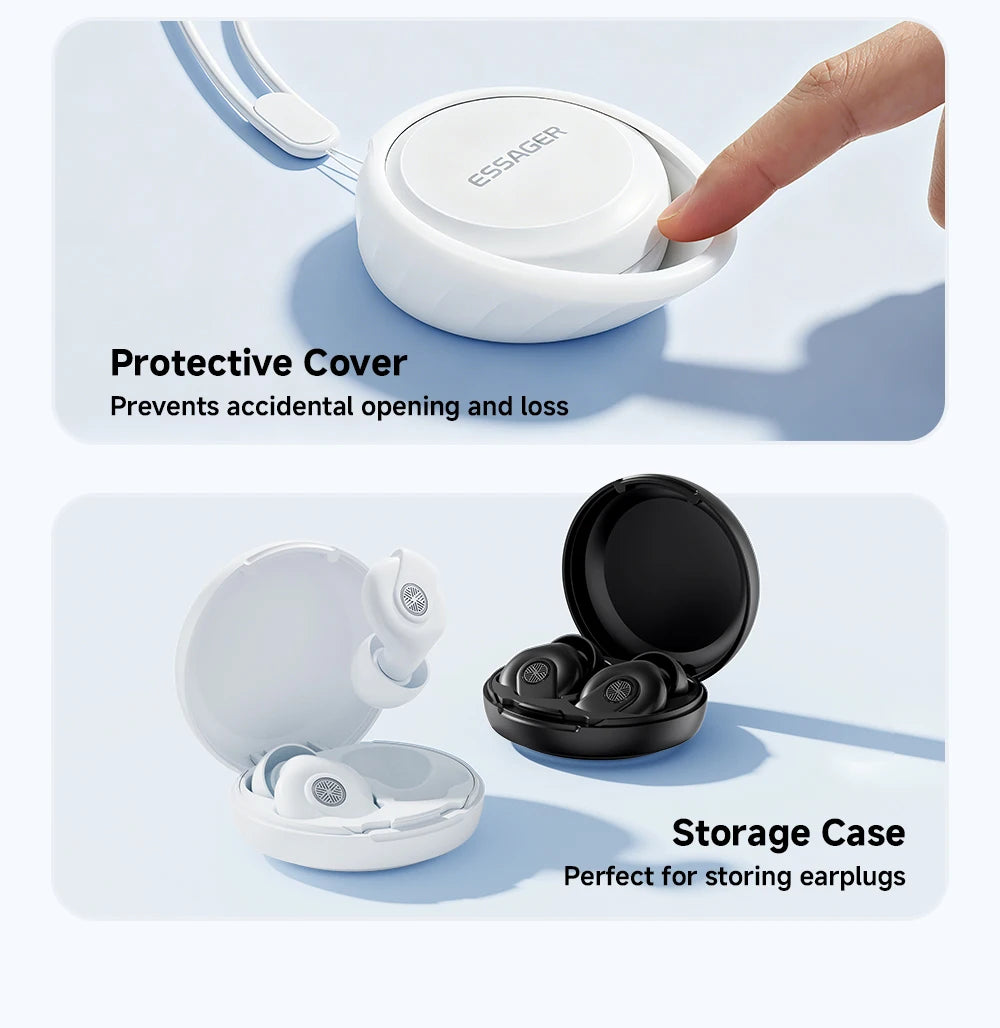 Essager Noise-canceling Sleep Earplugs 45-49dB Anti-Noise Hearing Protection Silicone Soft Earplug for Sleep Work Study Travel