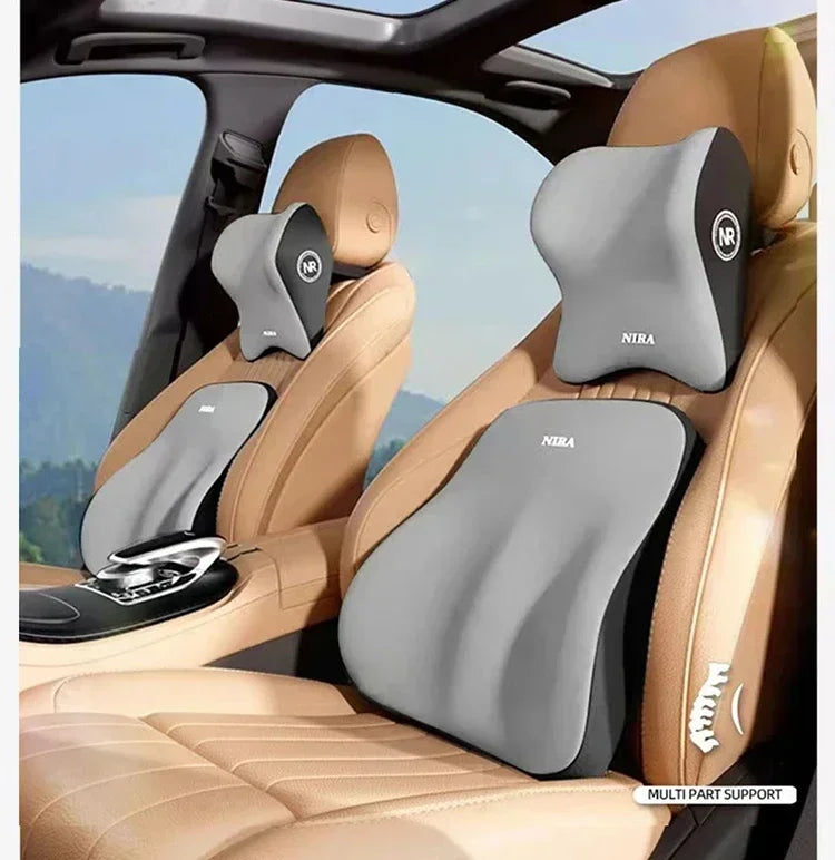 Car Headrest/1pc Lumbar Pillow 100% High Rebound Imported Memory Foam Car Neck Pillow Waist Support High End Car Seat Pillow