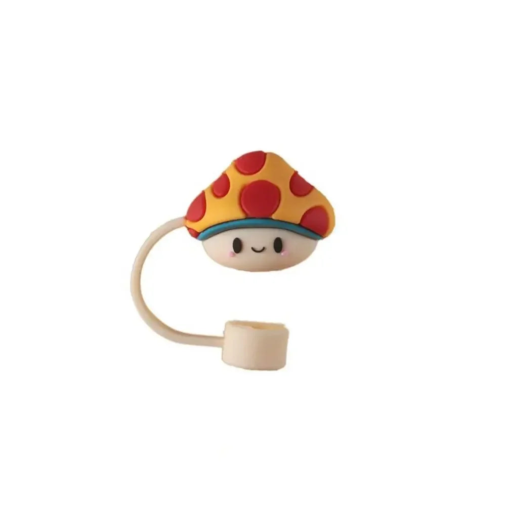 1PC Silicone Straw Plug Splash Proof Drinking Dust Cap Dust-proof Straw Tips Cover Cup Accessory Kitchen Tool Creative Reusable