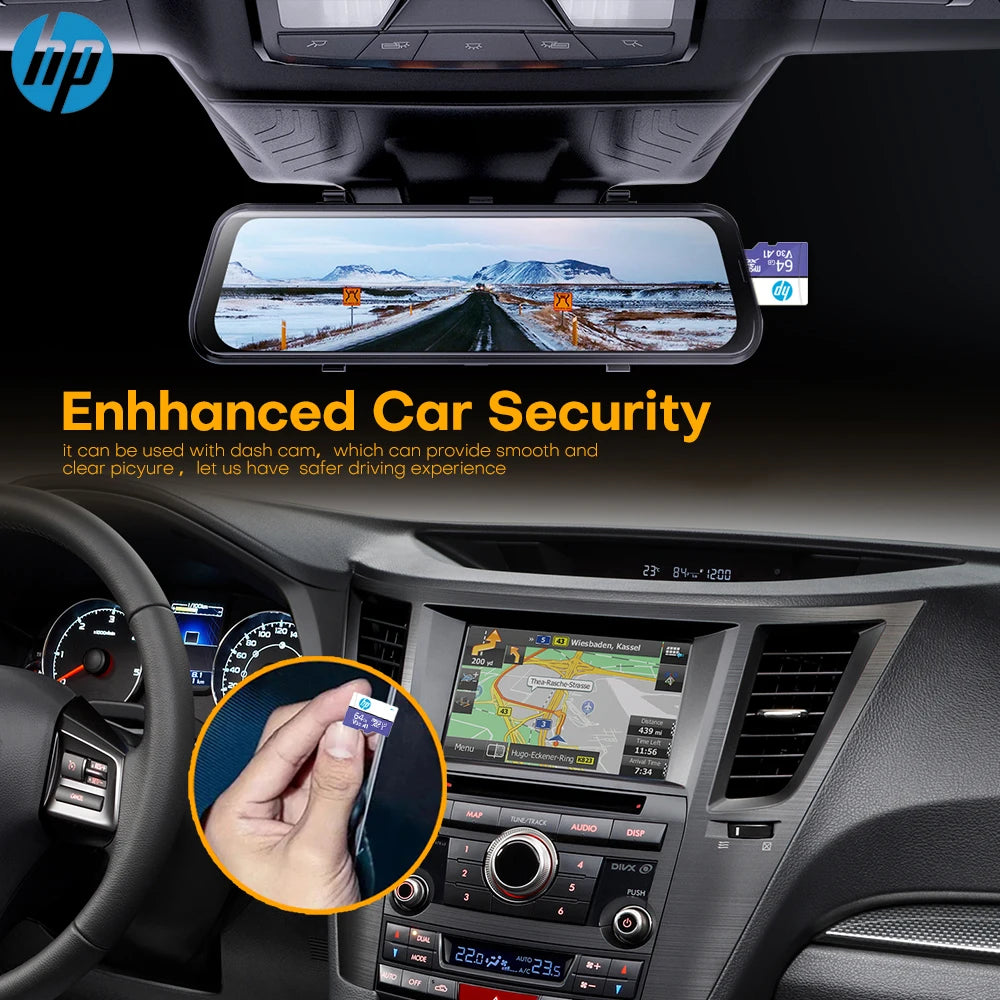 HP Micro SD Card 64GB 128GB 256GB U3 V30 A1 TF Memory Card High Speed 4K UHD Video Card for Camera Phone Dash Cam