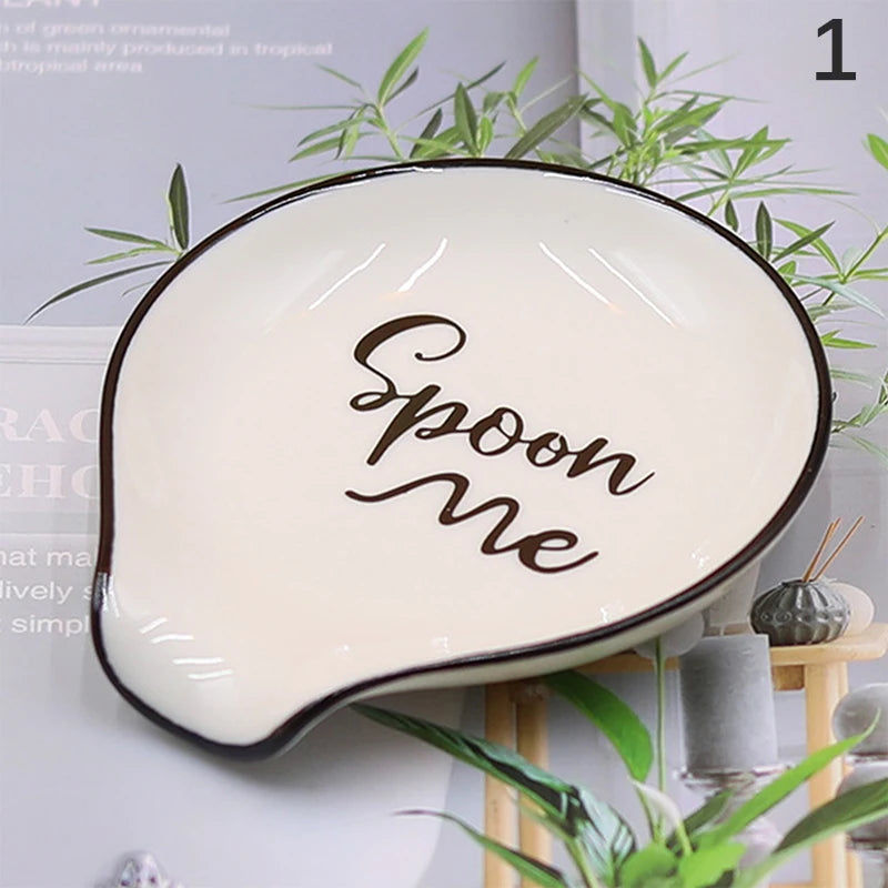 Multipurpose Ceramic Spoon Rest Pad White Spoon Holder Spoon Holder Kitchen Utensils Tableware Spoon Holder Spoon