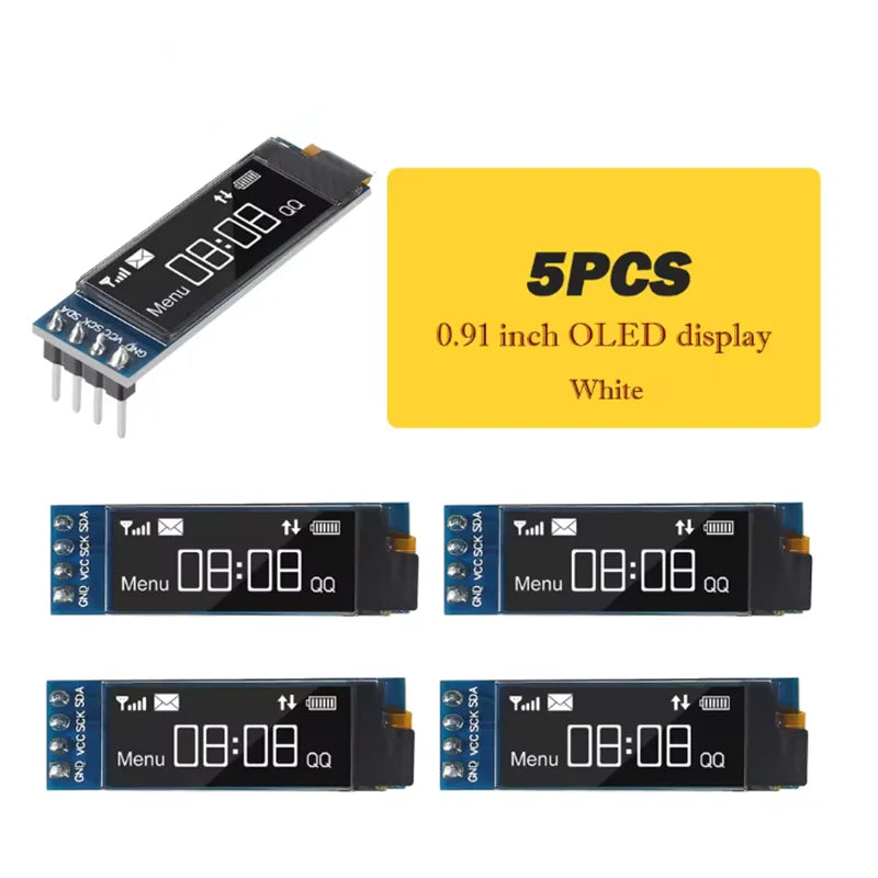 1-10pcs 0.91 inch OLED display module white/blue OLED 128X32 LCD LED Display SSD1306 12832 0.91 IIC i2C Communicate for ardunio