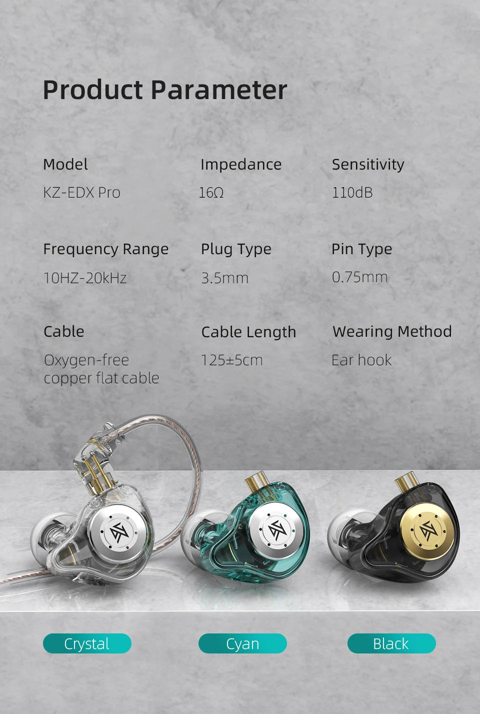 KZ EDX PRO 10mm Dual Magnetic Circuit Dynamic Drive Earphone HIFI Bass Earbud Sport Noise Cancelling Headset KZ ZSTX ZSN PRO ZAS