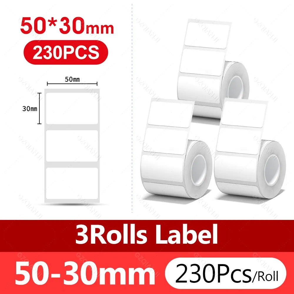 3/5/10 NiiMBOT White Label Paper Waterproof Self-adhesive Rolls For B1 B21 Mini Label Printer Price Tag Office Maker UV Print