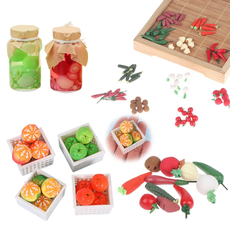 Dollhouse Simulation Fake Fruit Model Orange Kit Doll House Miniature Kitchen Food Festival Party Decoration Pretend Play Toys