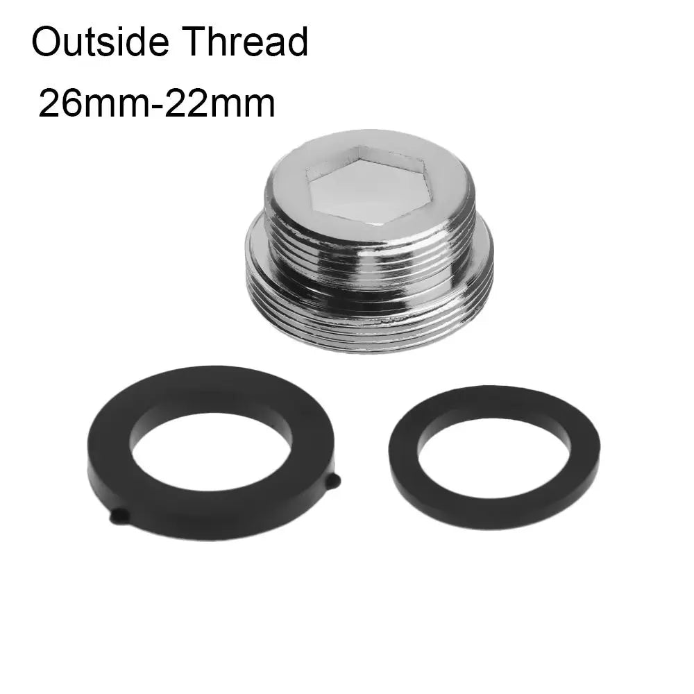 16/18/20/22/24/28/mmto22mm Tap Aerator Connector with Gasket Metal Outside Inside Thread Water Saving Adaptor for Kitchen Faucet