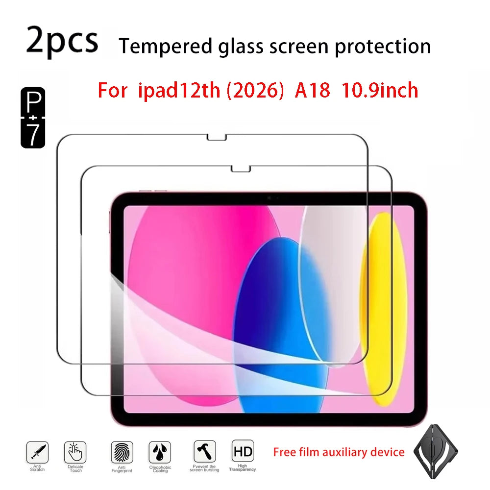 2PCS HD For iPad 12th A18/11th A16 2025/10th 2022 10.9inch iPad 9th/8th/7th 10.2inch 6th/5th 9.7 Tempered Glass Screen Protector