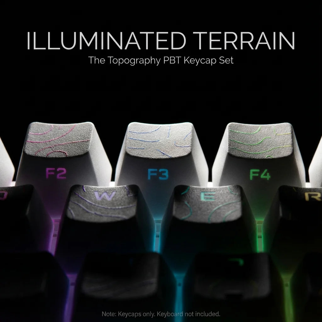 2025 Super Contour Side Glow PBT Keycaps - Original Factory Height, Compatible with 61/68/75/84/87 Keys Mechanical Gaming Keyboa