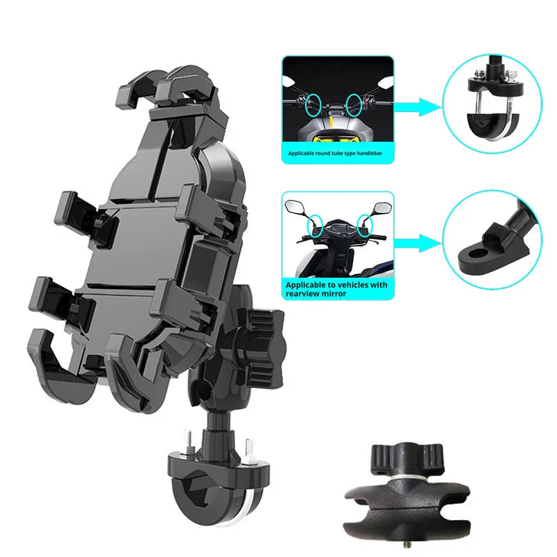 Motorcycle Shock-Absorbing Shock-Proof Mobile Phone Holder Electric Vehicle Riding Smart Phone with Shock Absorber Shock-Proof
