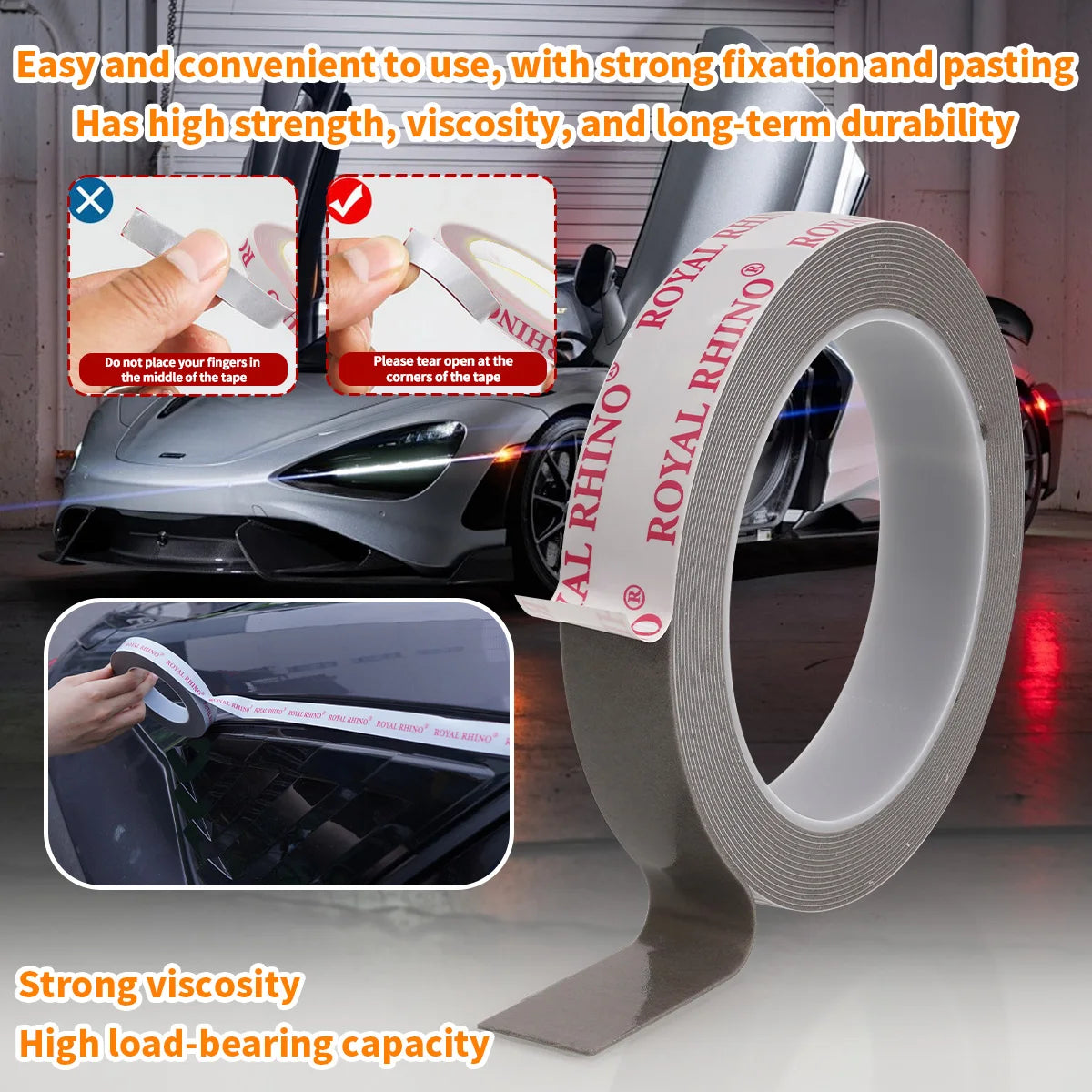 450CM Extra Strong Double Sided Tape Adhesive Car Special Tear Off Without Leaving Traces High Viscosity Mounting Fixing Sticky
