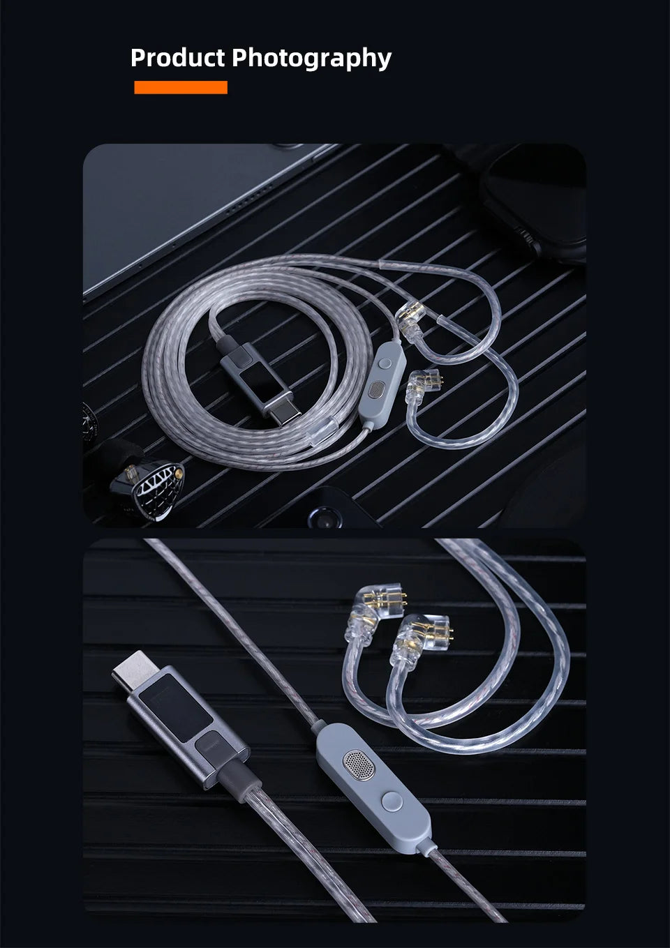 KZ-M2 Silver-plated upgrade cable with Type C/3.5MM dual microphone for EDX Pro X AS16 Pro PRX Zenith