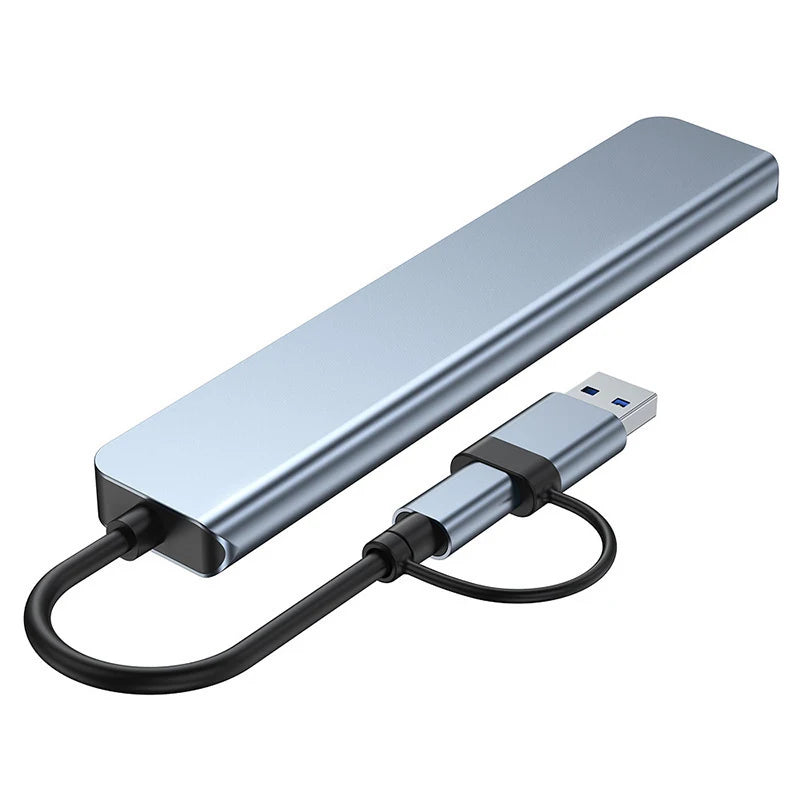 8 in 2 USB +Type C HUB Docking Station with 3.5mm Audio Jack Adapter for Micro SD Card Reader Laptop Tablet Phone Disk Converter