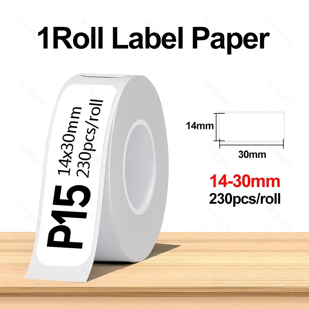 Portable Mini Labeling Printer Marklife P12 Thermal Adhesive Sticker Pocket Label Maker or 1Roll Spacer/Continues Label Paper