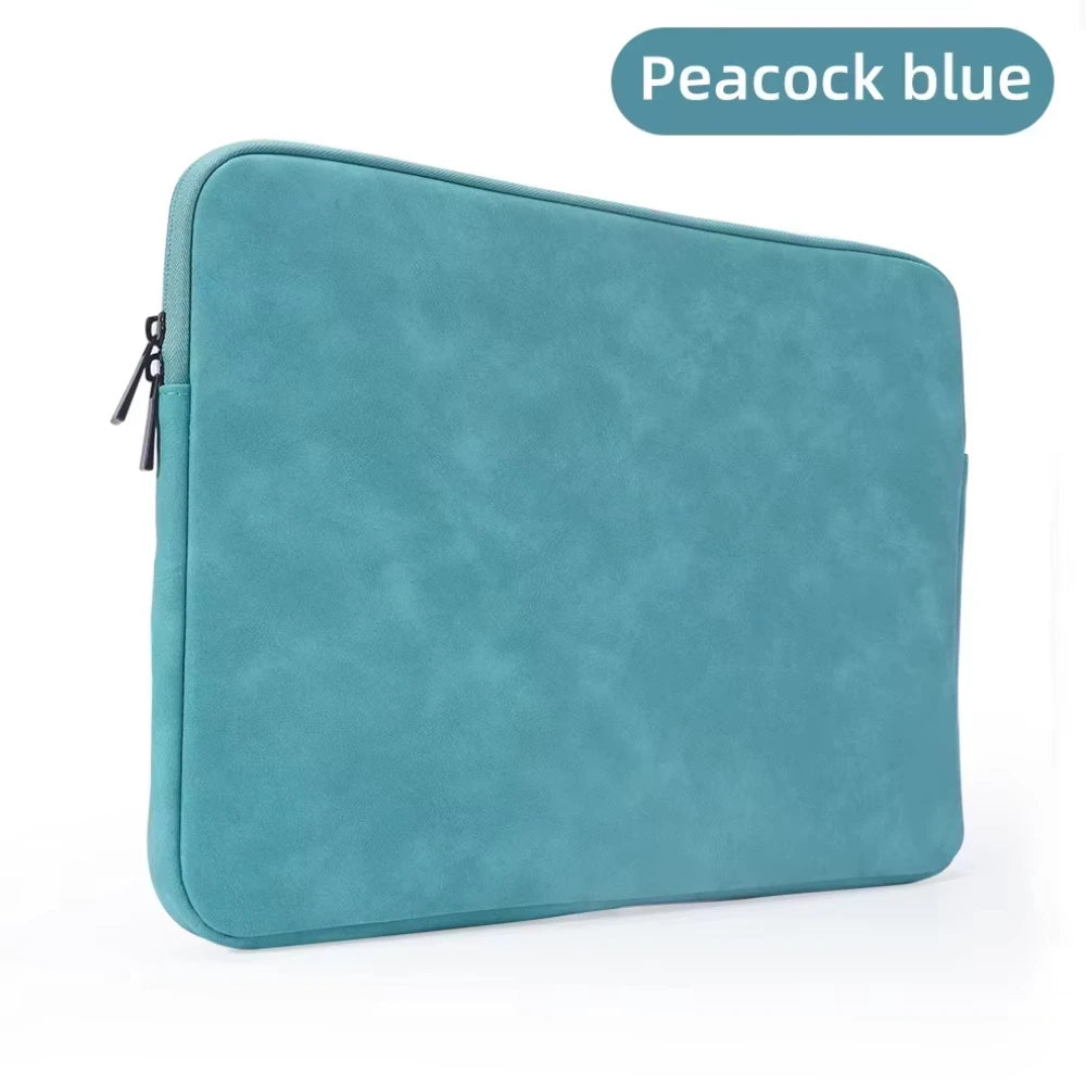 PU Sheepskin Leather Fabric Waterproof Leather 9.7-15.6 inch Tablet PC Carrying Case Protective Notebook Shockproof Cover