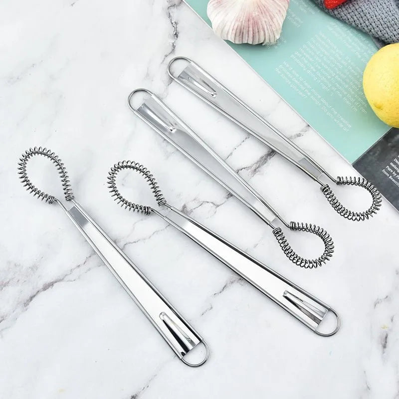 Handheld Mini Kitchen Egg Blender Stainless Steel Spring Manual Egg Beater Honey Cream Blender Kitchen Baking Tools