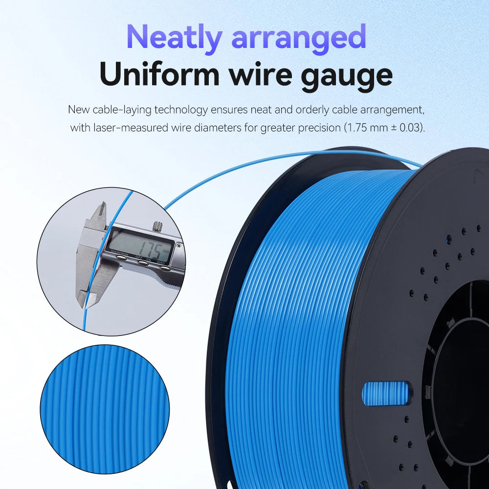 10KG 1.75mm PETG Filament Tangle-Free, High Quality 3D Printing Eco-friendly Plastic Consumables 22LBS, Vacuum Packaging 3D Printing