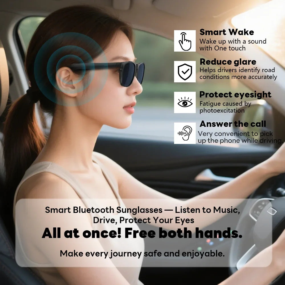 Lenovo AI Smart Wireless Glasses Bluetooth Sunglasses Remote 8K Control Touch Photo Camera Recording Voice Assistant Translator