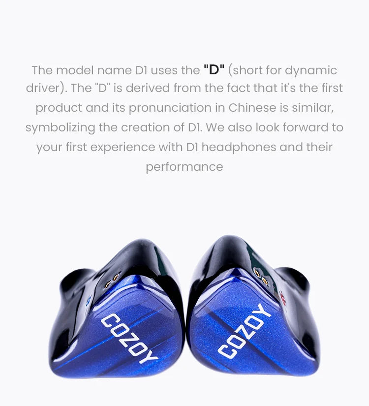 COZOY D1 IEM 10mm Graphene Diaphragm Dual Magnetic Circuit Dual Cavity Dynamic Wired In-Ear Earphones