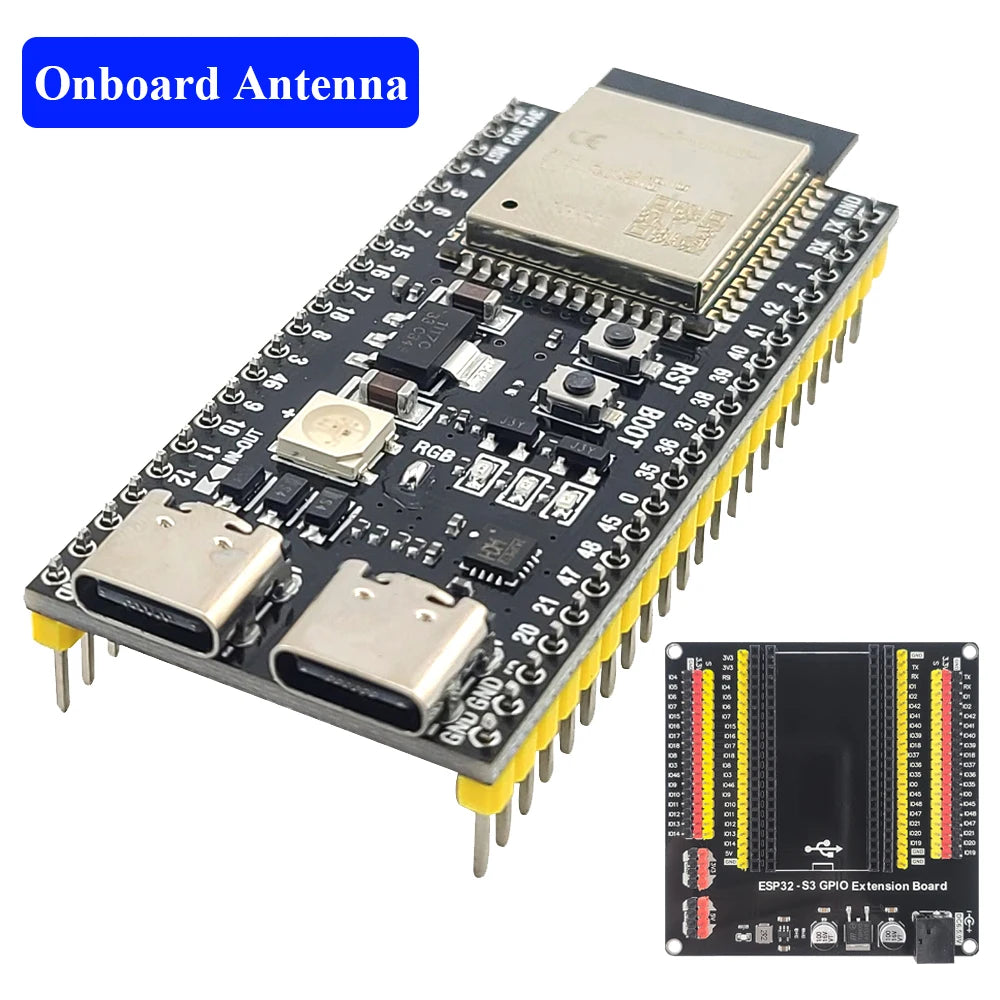 ESP32-S3 Development Boards with Expansion Adapter Kit 2.4G Wifi BT Module ESP32-S3-1 N8R2 N16R8 44Pin Type-C ESP32-S3