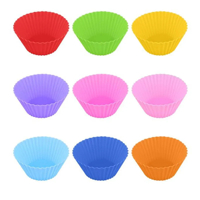 1/5/8/12/20pcs Silicone Cupcake Mold Bakeware Cupcake Liner Reusable Muffin Baking Nonstick Moulds Kitchen Baking Accessories