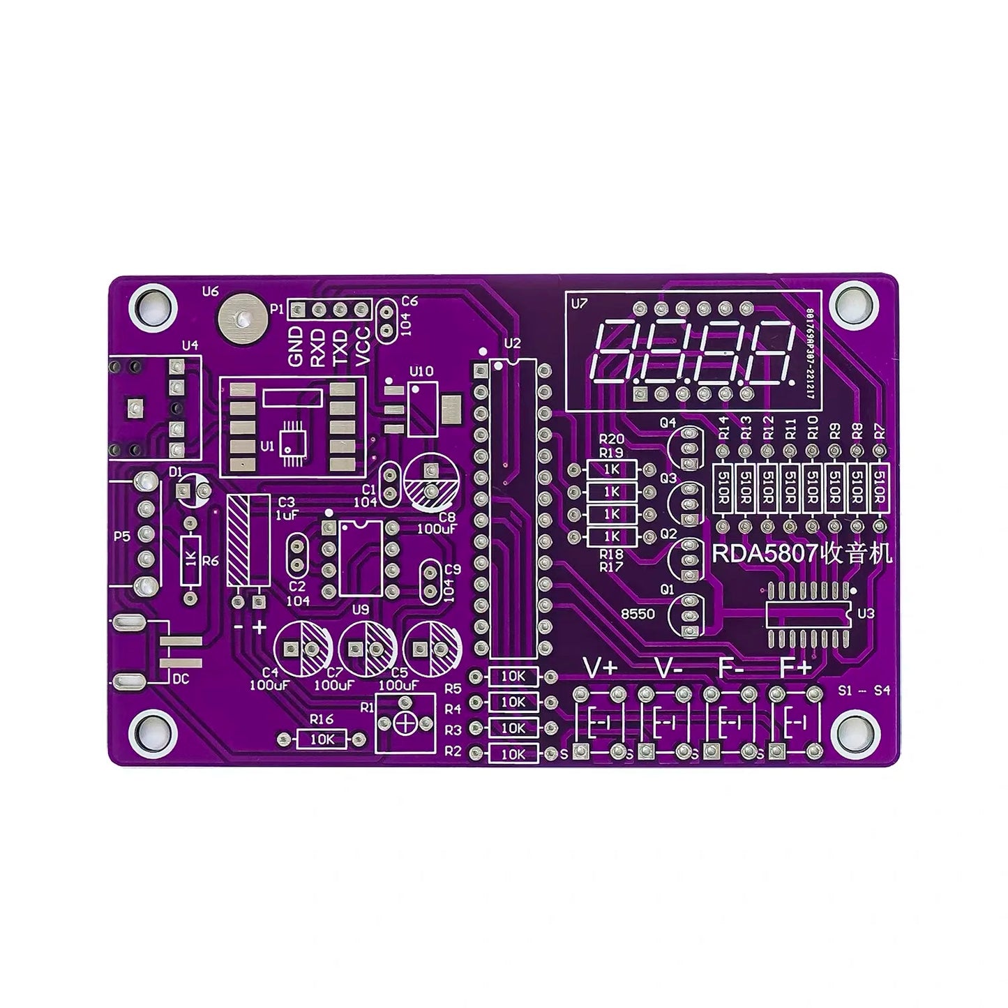 DIY FM Radio Electronic Kit 87-108MHz Adjustable Frequency Digital Display Soldering Project Practice Solder RDA5807S