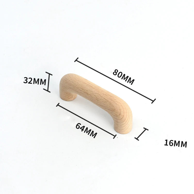 LSTABAN Kitchen Cabinet Wooden Handle Wardrobe Bookcase Solid Furniture Wood Door Drawer Knobs Cupboard Handles Hardware Knobs