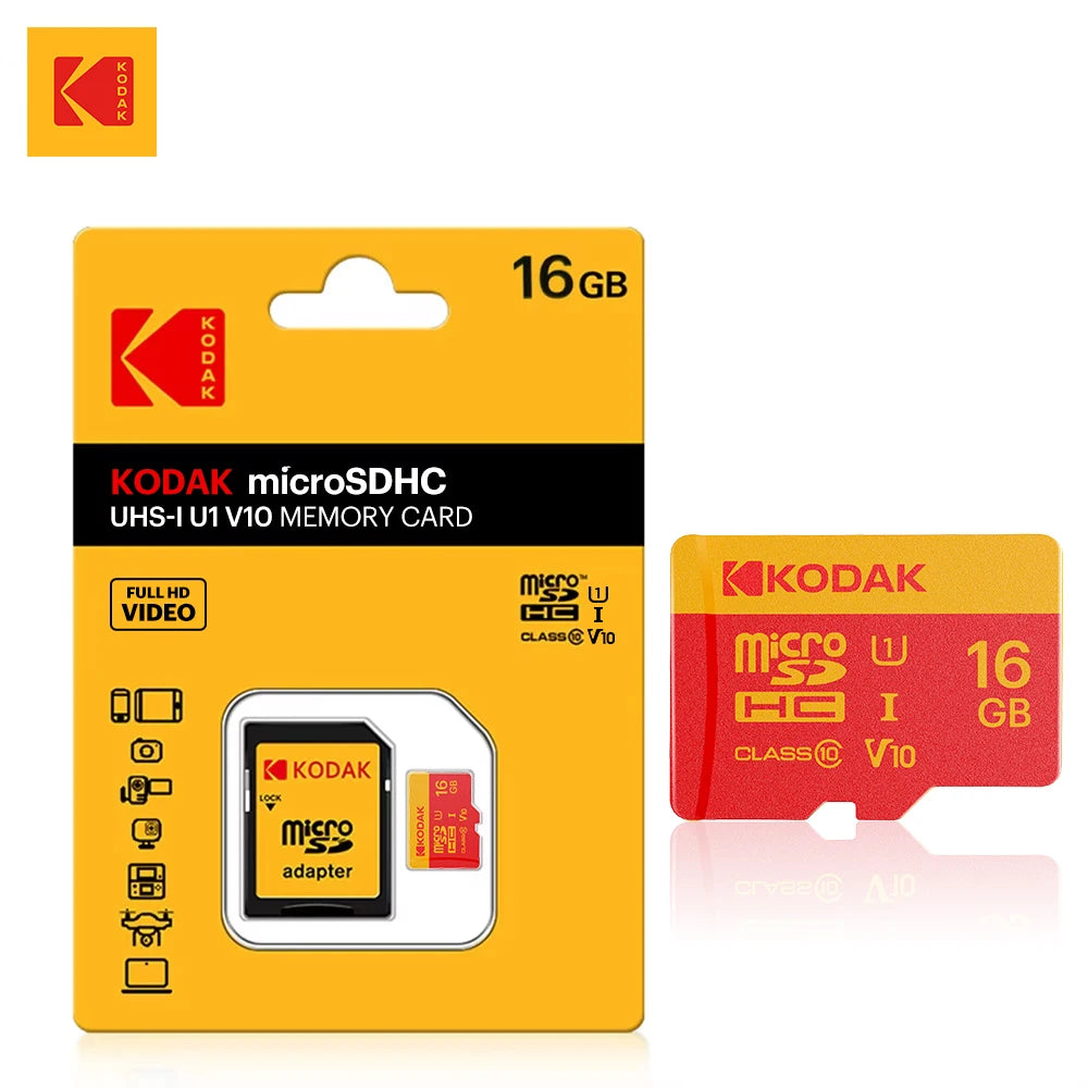 KODAK Micro SD Card 32GB-256GB UHS-I U3 V30 High Speed TF Memory Card for Smartphone Tablet Sports Camera with Adapter 16G