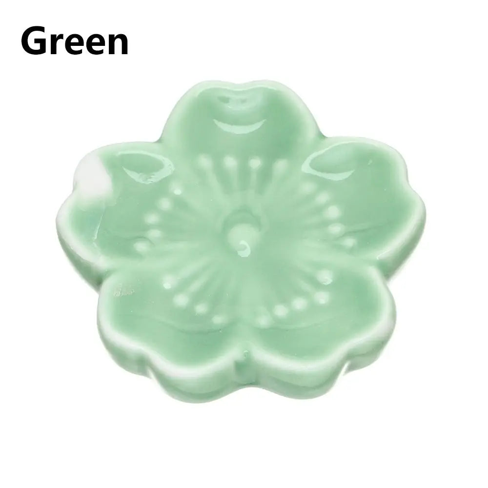 New Cute Colorful Ceramic Chopsticks Holder Sakura Blossoms Spoon Fork Chopstick Rest Tableware Stand Kitchen Dining Accessories