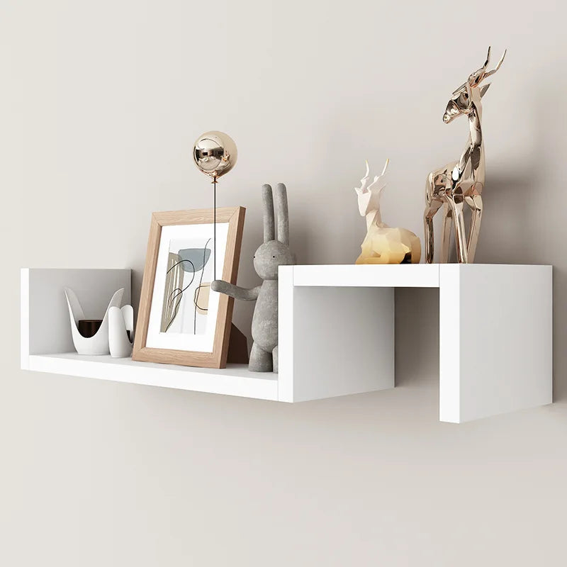 Modern Floating Shelves Wall Mounted Living Room Bedroom Decor Geometric Storage Shelf Organizer for Books Plants Art
