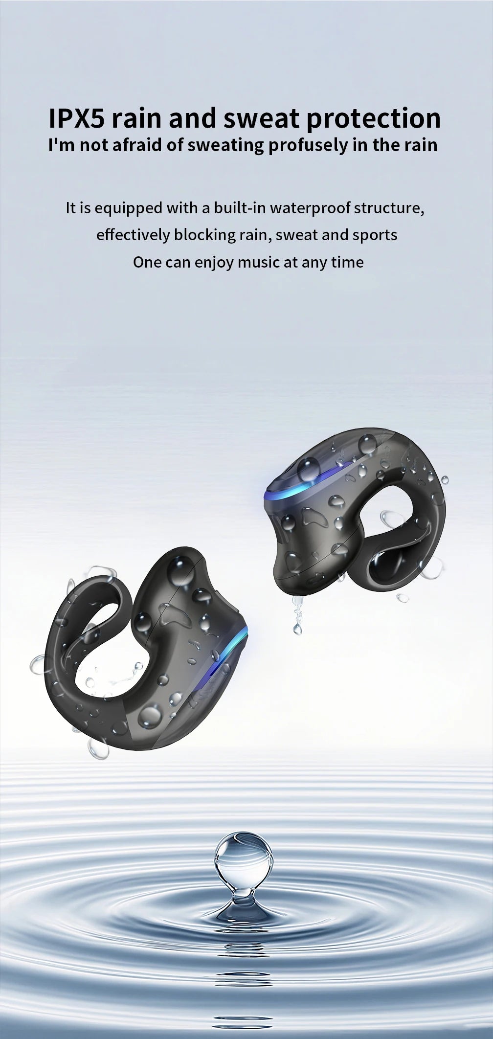 Bone Conduction 5.3 Wireless Bluetooth Headset Talking Clip-on Headset Long Time Wear Without Pain Ultra Long Battery Life