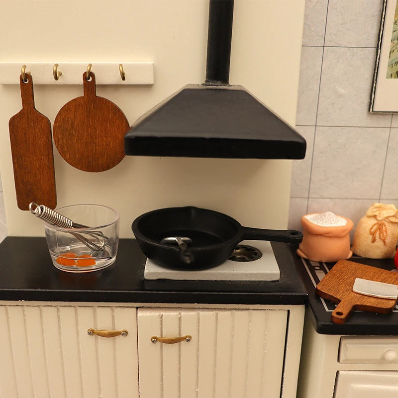 1/12 Dollhouse Miniature Kitchenware Kit Model Doll Kitchen Baking Supplies Decor Toy Micro Scene Construction Props