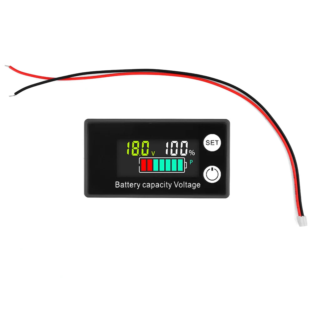 DC 8V-100V Battery Capacity Indicator Lead Acid Lithium LiFe PO4 Car Motorcycle Voltmeter Voltage Gauge 12V 24V 48V 72V