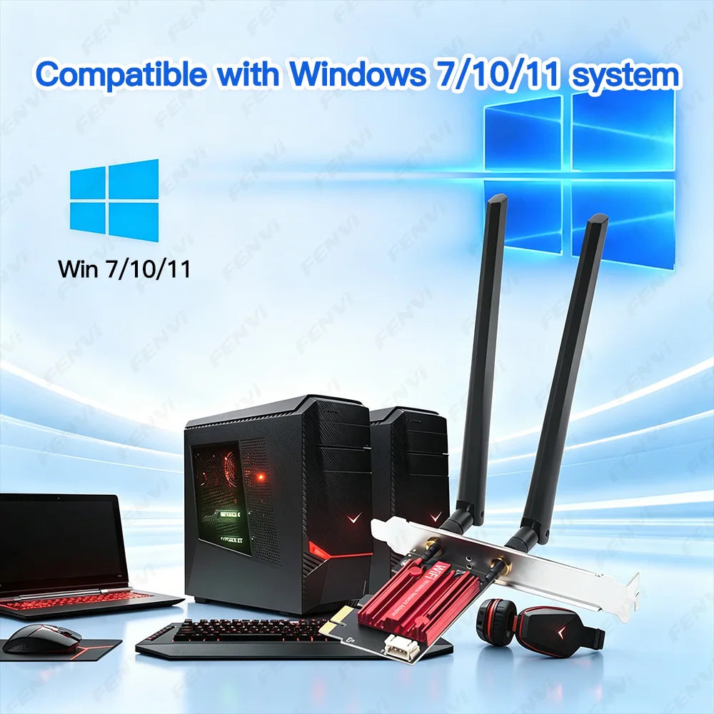 FENVI AC1200M WiFi 5 PCIE Adapter BT4.0 Wireless Network Card Dual Band 2.4G/5GHz 802.11AC For Desktop Laptop PC Windows 7/10/11