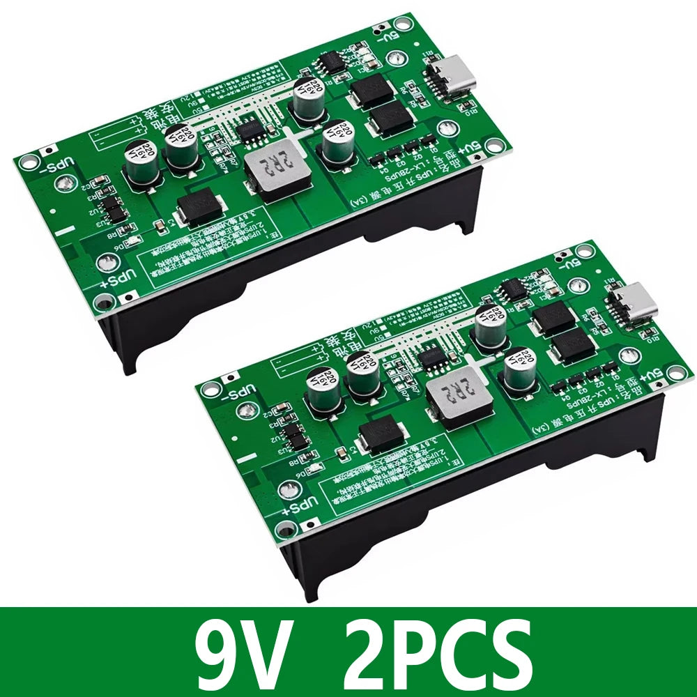 Type-C 15W 3A 18650 Lithium Battery Charger Module DC-DC Step Up Booster Fast Charge UPS Power Supply / Converter 5V 9V 12V